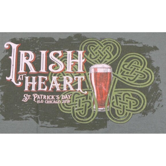 Gildan 2XL Green St. Patricks Day 2018 Irish At Heart T-Shirt Heavy Cotton Old C - Picture 6 of 6